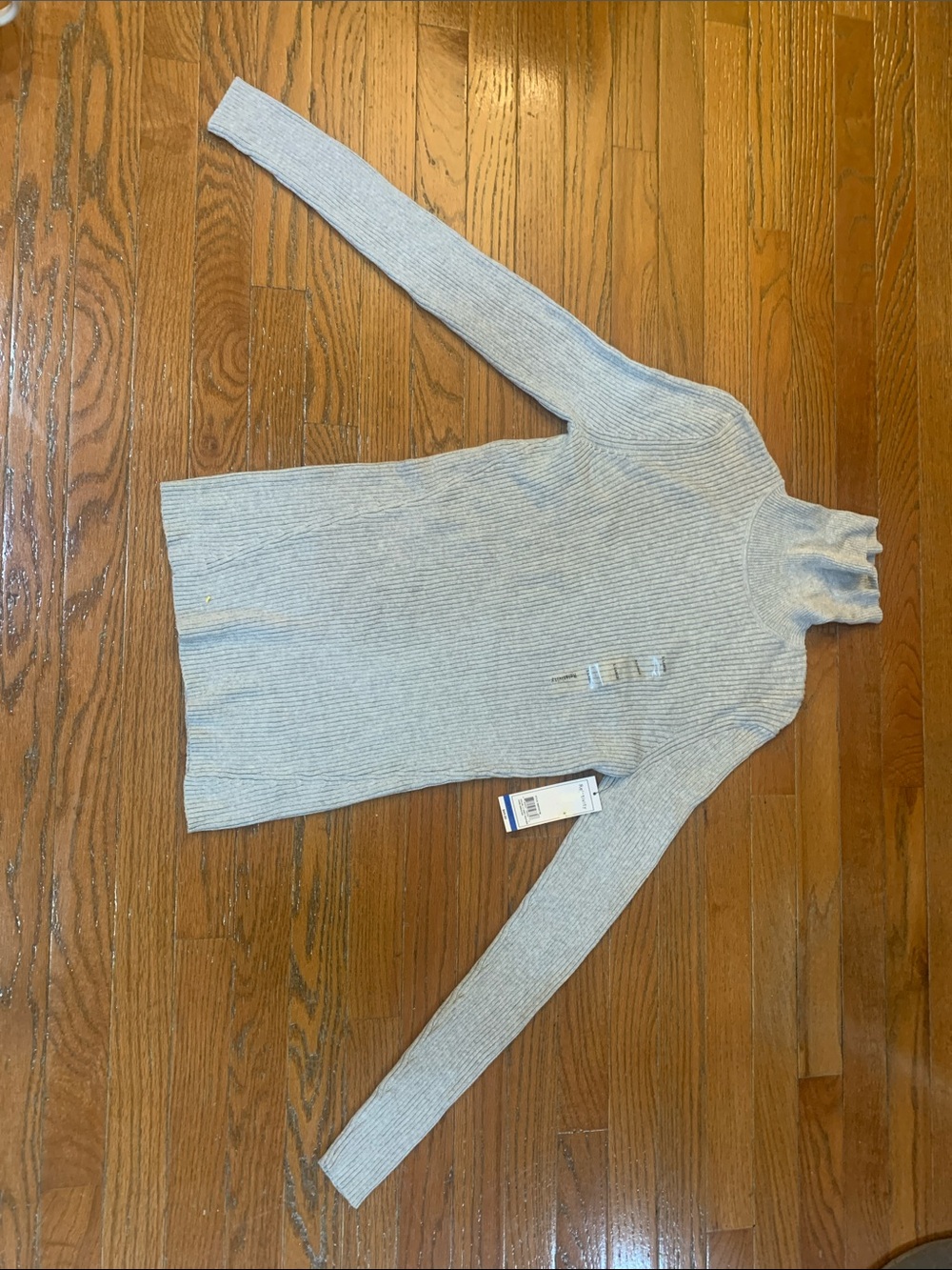 Relativity Light Gray Ribbed Turtleneck Tunic